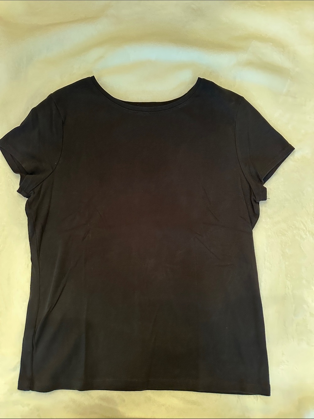 Ann Taylor Black Crew Neck Short Sleeve Tee